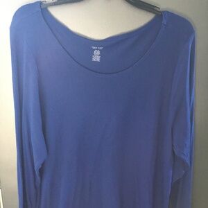 Joan Vass- Blue Knit Long Tunic With Long Sleeves